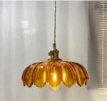 Chandelier Light Bangladesh – Green Glass Flower Hanging Light - Image 4
