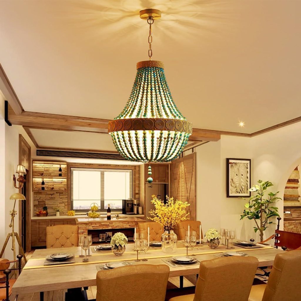 ceiling design with light and modern chandelier