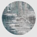 Wabi Sabi circular carpet 200 cm in grey and blue