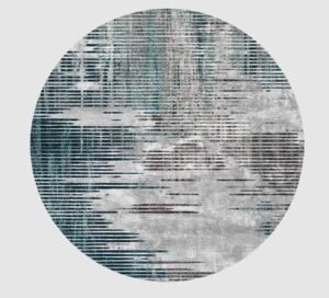 Wabi Sabi circular carpet 200 cm in grey and blue