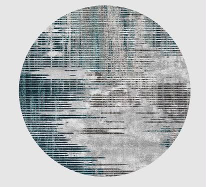 Wabi Sabi circular carpet 200 cm in grey and blue